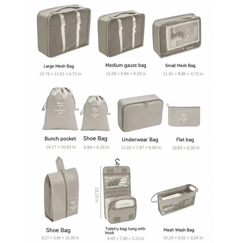 Travel Packing Cubes for Suitcase Organization – 7/10 Piece Storage