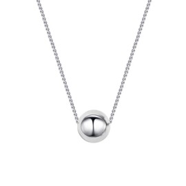 SUGARKITTEN LONDON Sterling Silver Shiny Polished 10mm Ball Bead Necklace 40cm - 45cm 17.7''