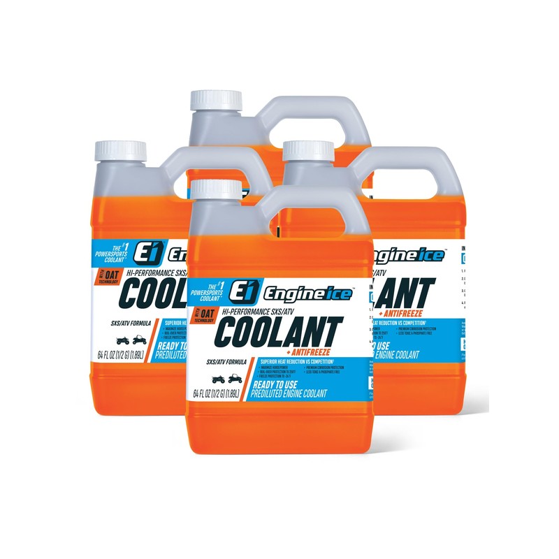 Engine Ice Hi-Performance SXS/ATV Coolant and Antifreeze, 4 Pack, Orange
