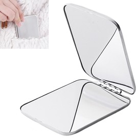 Smaoqingji Kosmetikspiegel Handspiegel Spiegel Klein Klappspiegel - 1 Stück, Schwarzer, Kompakter und Handlicher Spiegel, mit dem sie Ihr Make Jederzeit Auffrischen Können Erhellt Ihre Schönheit