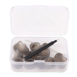 Hearing Amplifier Plugs Double Layers Silicone Ear Plug Tips Dome Set with Cleansing Brush L