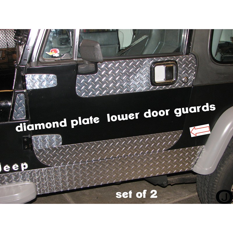 Fits Jeep YJ or TJ Diamond Plate Lower Door Guards