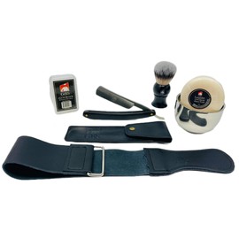 G.B.S Shaving Straight Razor Kit - Shave-Ready Steel Blade, Honing Strop,Complete Straight Razor Shaving Set for Men, Straight Razor Beginner Kit, Straight Edge Razor Kit, Mens Shaving Kit Gift Set