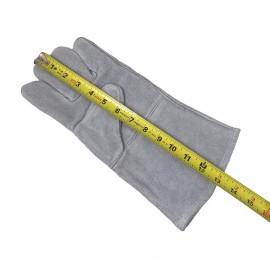 Unbranded 13" Inch Lined Leather Welding Gloves, Heavy Duty Heat Resistant BBQ Gloves