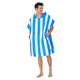 Dock & Bay Adult Beach Poncho - Hooded Towel with Deep Pockets - For Beach & Pool - Super Absorbent, Quick Dry - Cabana - Bondi Blue, Small (85x65cm, 33x26)