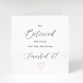 TEEMI-She Believed She Could Then She Smashed It Card - Congratulations Card - Congrats - Graduation Card - New Job - Leaving Card-Cards for Her