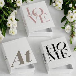 SUQ 3 pieces decorative book box, magnetic opening decorative books, fashion decorative book, fashion design book set, alphabet