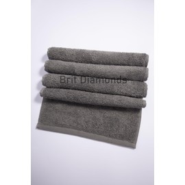 Brit Diamonds Face Towel Set Pack of 4 (30x30 cm) Super Soft 700 GSM Highly Absorbent Towels 100% Cotton Ring Spun Fingertip Towels Washcloths Drying Cloth (Gray)