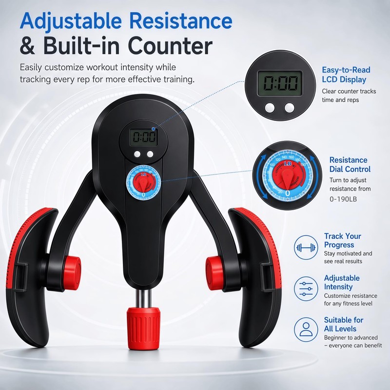 Thigh Exerciser & Pelvic Floor Trainer, 190 LB Adjustable Inner