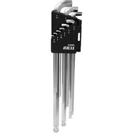 SK11 SLSW09EL Short Head Hex Wrench Set, Millimeter Size, 9 Pieces, Tilt Angle, Approximately 25°, Extra Long