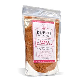 Burnt Sacrifice Sweet Carolina Style Gourmet BBQ Spice Dry Rub seasonings (10 Ounce Bag Makes Over 20 Pounds) Pork Ribs Chops Chicken Turkey Wings (Sweet Carolina Rub, 10 OZ Bag (1))