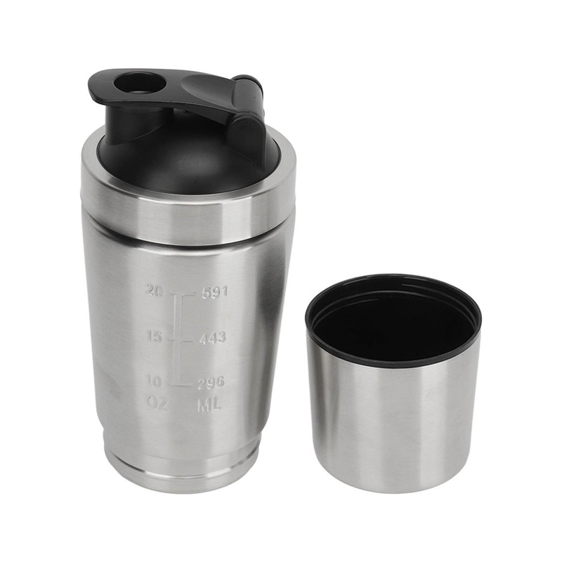 Shaker Bottle Stainless Steel Protein Shaker with Scales Portable Shaker