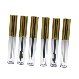 Ipetboom 6pcs Sub Packaging Bottles for Lip Gloss Eyeliner and Eyelash Brush Pet and Makeup Tubes Golden Caps Lightweight and Leak Design for Travel and Diy Makeup