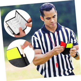 Generic 2 Set Professional Referee Kit Red Yellow Card Sets with Score Sheet Pencil Durable Material Versatile for Soccer Basketball More Convenient Carry Cover