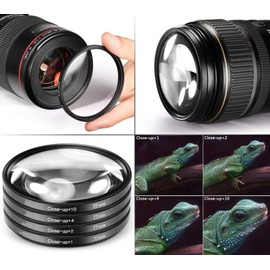 Yangers DSLR Camera Close-up Macro Lens Filter Kit Set (+ 1, + 2, + 4, + 10 Magnification) with Storage Bag (77mm)