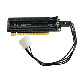 Sintech PCI-e 4.0 16X to 2 Ports PCIe 8X/16X Expansion Card,PCIe Bifurcation x16 to x8x8 Split Card with ATX 4pin Power Cable
