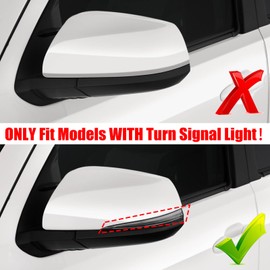 Moonlinks Compatible with 2016-2023 Toyota Tacoma Limited/SR5/TRD Off-Road/TRD Sport/TRD Pro Side Mirror Cover Replacement, White Left Driver Side Mirror Cap WITH Turn Signal Replaces for 87945-04070