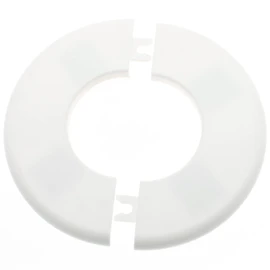 FDXGYH 2 Pcs ID 2.5 Inch ABS Wall Split Flange Self-Adhesive tape Round Escutcheon Plate Cover for Water Pipe Faucet Decoration Accessories [White]