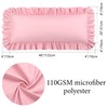 PiccoCasa Soft Microfiber Plain Bolster Pillowcase with Decorative Ruffle and