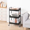 TOOLF 3-Tier Rolling Cart, Metal Utility Cart with Top, Storage