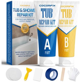 Bathtub & Shower Repair Kit(White) for Enamel, Fiberglass,  Acrylic Tub