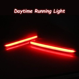 GTINTHEBOX Red Lens LED Bumper Reflector Lights for 2016 2017 2018 2019 Ford Explorer Function as Tail Brake Rear Fog Lamps