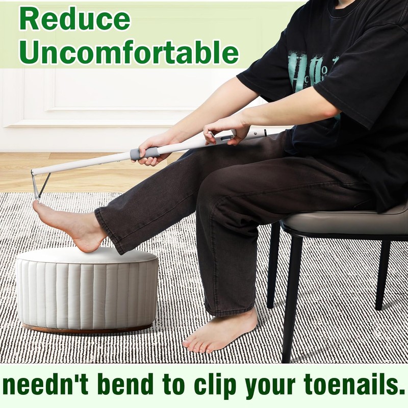 Long Handled Toenail Clippers，4mm Large Opening/No Need to Bending，for Seniors,