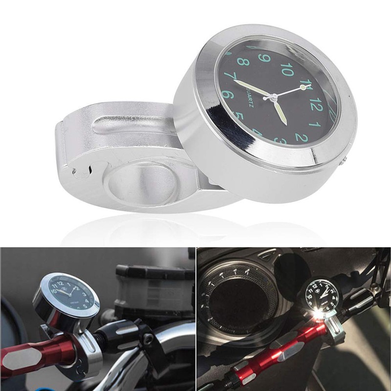 Akozon Motorcycle Handlebar Watch 22 mm Universal Handlebar Watches Clock
