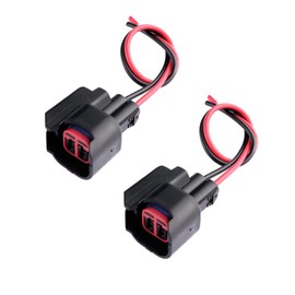 2PCS EV6 Fuel Injector Connector with Wire Replacement Parts for Coupling Circuit to Injectors Compatible with Ford F-150,F-250 Super Duty,Crown Victoria,Mustang