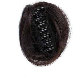 2 PCS Bun Hair Piece Mini Claw Fake Hair Donut Mini Clip in Messy Hair Claw Clip in Bun Extensions Wig Accessory (2#, One size)
