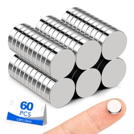 Small Magnets, 60 Pack Refrigerator Magnets 10x3mm Rare Earth Magnets Neodymium Magnets for Crafts, Whiteboard, Kitchen Cabinet