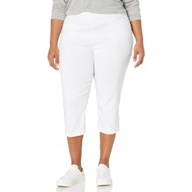 Briggs New York Womens Plus-Size Pull On Capri Pocket Casual Pants, White, 20 Plus