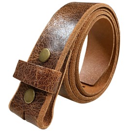 BS304 Genuine Full Grain Vintage Leather Belt Strap or Belt with Buckle_1-1/2"(38mm) wide, Tan, 30