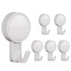 FUZVOL 6 Pack Suction Hooks,Vacuum Suction Cup Hooks, Bathroom Kitchen