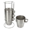 4PCS Camping Double Layer Cups Stainless Steel Food Grade Plastic