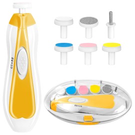 Baby Nail Trimmer Electric, 6 in 1 Baby Nail File Clippers Infant Grooming Kit Manicure Set for Toddler or Adults, Yellow