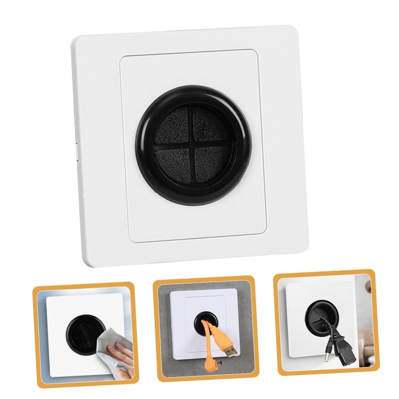 KONTONTY 5pcs Wall Plate Cable Pass Through Cover Rubber Pad