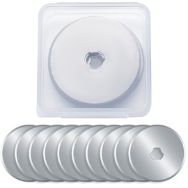 10 Pcs Rotary Cutter Blades 45mm, Rotary Cutter Replacement Blades, Replacement Rotary Cutter Blades Highly Sharp SKS-7, for Quilting, Paper, Fabric, Scrapbooking, Sewing, Art and Crafts