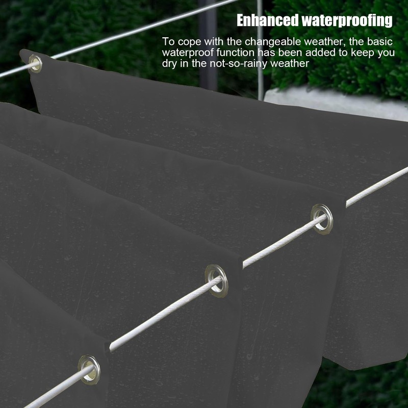Retractable Wave Awning 1 x 2 m, Adjustable Roll-Up Sun