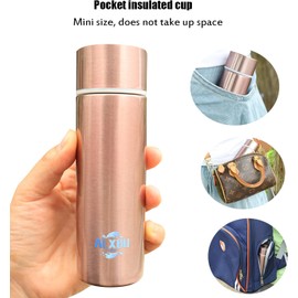 150ml Insulated Cup,Small Water Bottle- Keeps Cold for 8 Hours, Hot for 6 Hours, Perfect for Purse or Kids Lunch Bag (Golden)