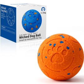 Fsitego Dog Balls: Interactive Dog Ball Auto Rolling - Interactive Dog Toys for Aggressive Chewers - Bouncy & Throwable, Type-C Rechargeable, Washable, for Small & Medium & Large Dogs – Orange
