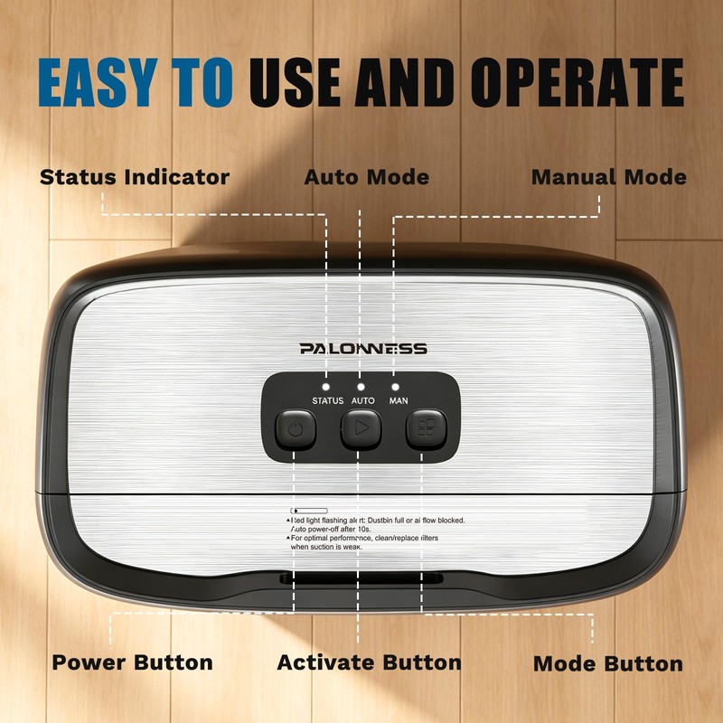 Pro Touchless Vacuum Automatic Dustpan 1400W Ultra Fast & Powerful,