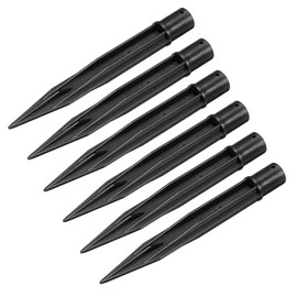 MECCANIXITY Solar Light Spikes,18x150mm Ground Stakes for Garden Pathway Landscape Lamps, ABS Plastic Black, Pack of 6