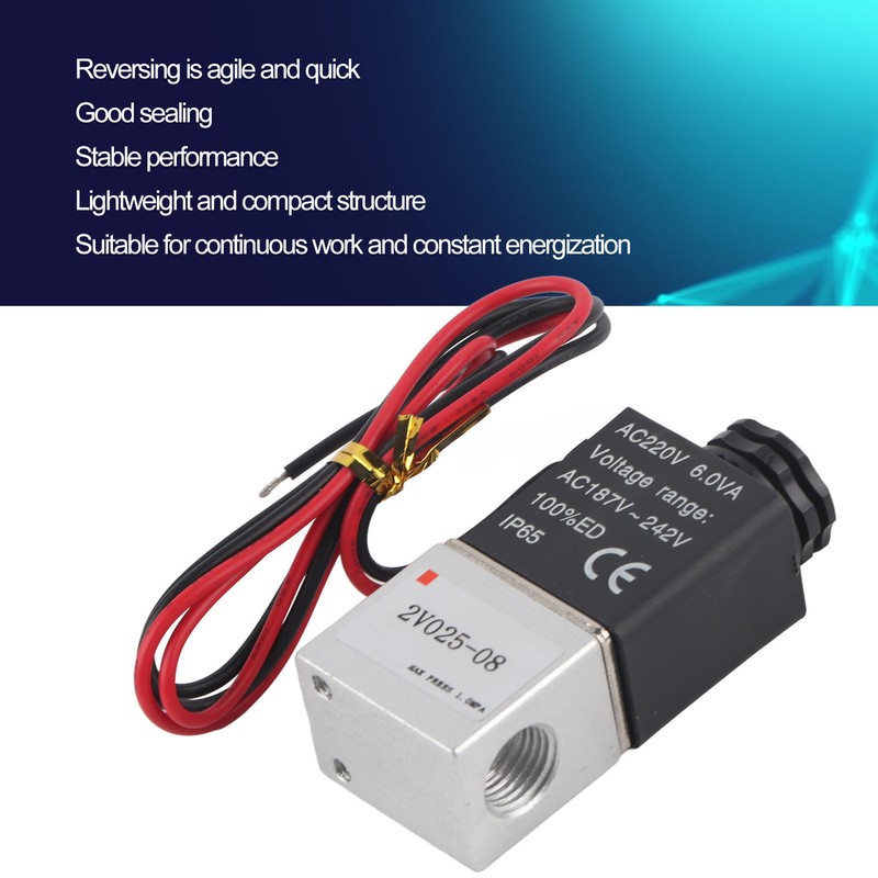 Solenoid Valve 2 Position 2 Way Aluminum Alloy Normally Closed