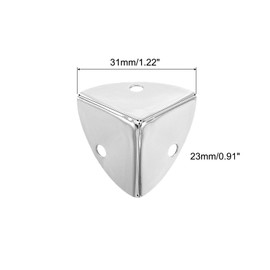 sourcing map 12 Pcs Metal Edge Guard, 23mm Decorative Box Corner Cover, Furniture Corner Edges Protector with Mounting Screws, Silver