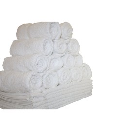 Atlas Economy White Cotton Salon, Gym, Spa, Hand Towels (24-Pack) 100% Cotton, Size 16x27"