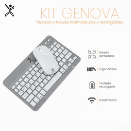 Perfect Choice Kit de Teclado y Mouse Bluetooth Inalámbrico PC-201250 Genova Color Gris