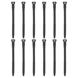 uxcell 12Pcs Silicone Cable Ties 6 Inch Reusable Wire Ties Elastic Cable Cord Organizer Straps for Cords Wire USB Charge Management Food Storage, Black