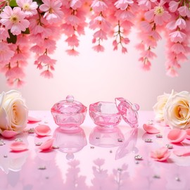 2 Pcs Pink Nail Art Acrylic Liquid Powder Dappen Dish Cups Bowl Glassware Tools Nail Glass Dapping Cup Nail Art Tool 4.3 x 3 .6cm False Nails and Accessories