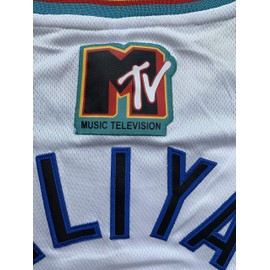 19 Bricklayers MTV Rock N Jock 90s Hip Hop Clothes for Party Men Basketball Jersey (Medium, White)